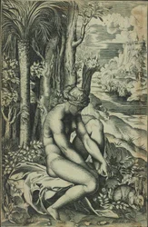 Venus von einem Rosendorn verwundet